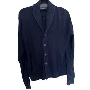 Gap Men’s Shawl Neck Cashmere Blend Cardigan Navy Size Large Preppy Academia